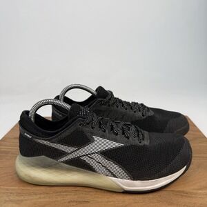Womens Reebok Nano 9 Black Mesh Athletic Training Shoes Sneakers Size 9 M GUC